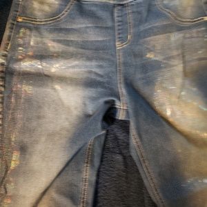 Justice 18 plus mid-rise foil streak legging